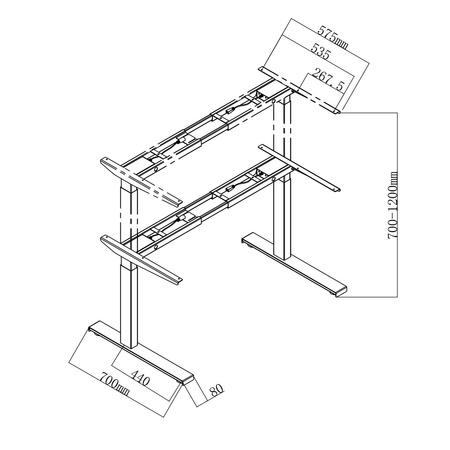Spacetronik SPE-252W elektrischer Tischständer