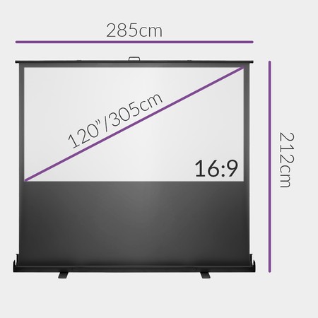 120" ausrollbare Bodenprojektionswand 4k 16:9