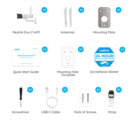 WiFi-Kamera Akku Reolink DUO 2 Panorama