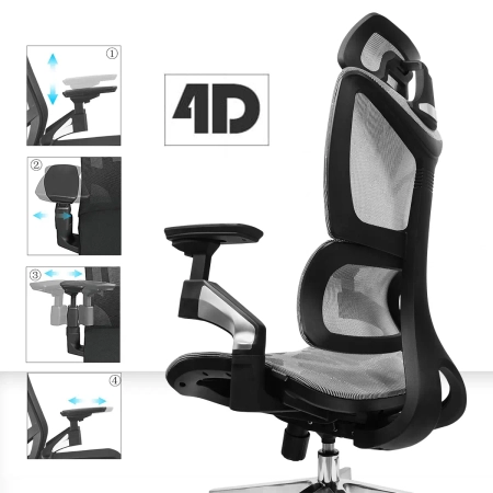 Ergonomiczny fotel biurowy regulowany 4D Spacetronik HILDE OUTLET