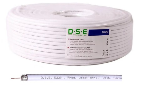 Kabel DSE D220 RG6 100m 0.80mm CU / 64x0.12mm