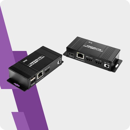 HDMI KVM auf LAN-RJ45 USB Konverter 60m Spacetronik