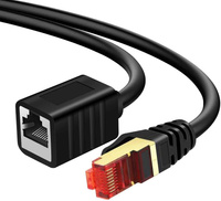 Kabel LAN przedłużacz CAT7  S/FTP CU czarny 2m
