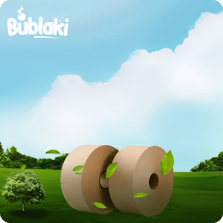 Ekologiczna taśma papierowa z Kraftowego papieru aktywowana wodą 70 mm / 137 m Bublaki BT-W700R