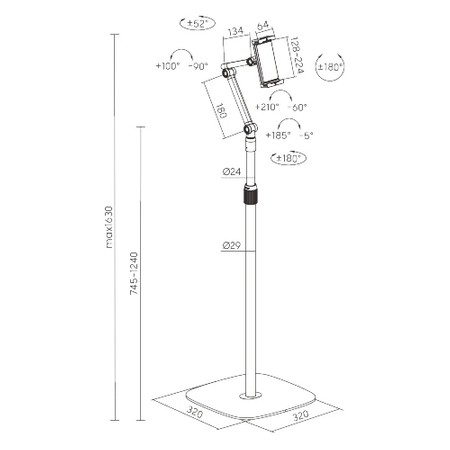 Tablet-Ständer SPP-124B schwarz