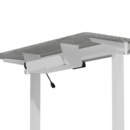 Spacetronik Moris 124WG 100x60 elektrischer Schreibtisch, graue Holzplatte, weißes Gestell