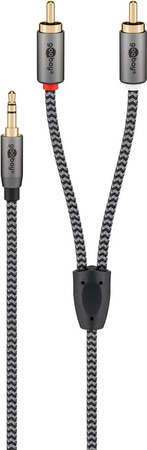 Audiokabel Klinke - 2x RCA Goobay Plus TEXTIL 3m