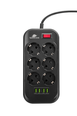 Spacetronik Steckdosenleiste SR-204 Ports 6 4USB