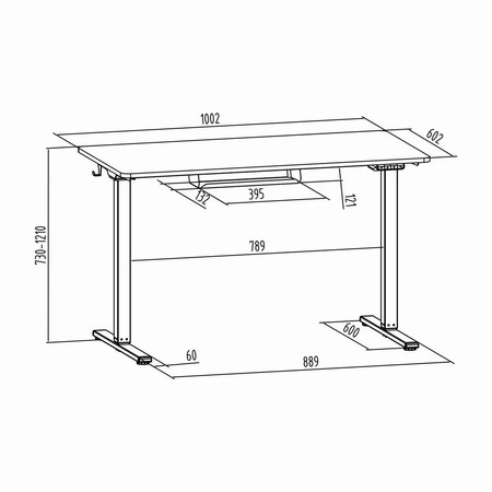 Spacetronik Moris 124BG 100x60 elektrischer Schreibtisch