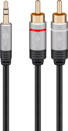 Kabel audio Jack 3,5mm - 2x RCA Goobay Plus 3m