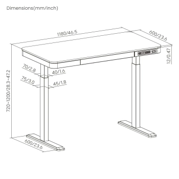 Elektryczne biurko Spacetronik SPE-B136BB Astrid