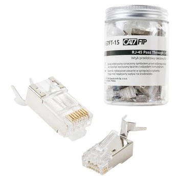 Wtyk RJ45 przelotowy kat7 FTP PT-RJ457FT-15 50 szt